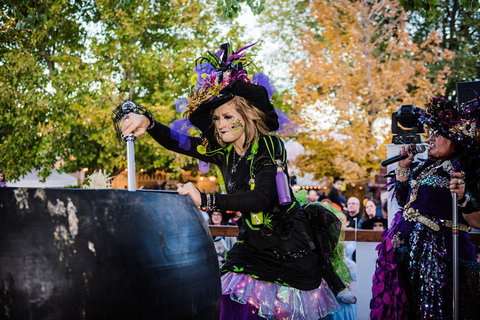 Witches Night Out - Photo Courtesy of @morganleighphotography - jinxy the gardner village witch stirring her brew 